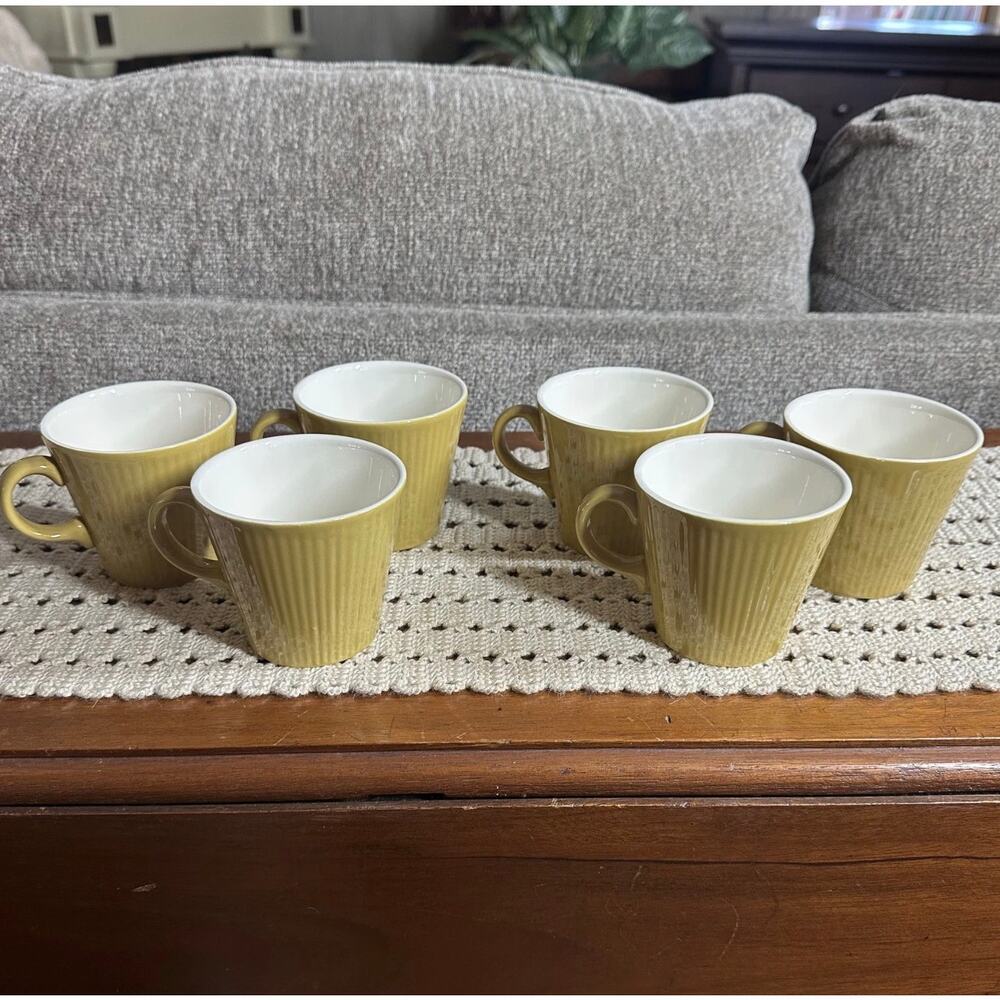 Vtg 1960s Sheffield Serenade Coffee Tea Cups Mug MCM Set Yellow Set‎ of 6